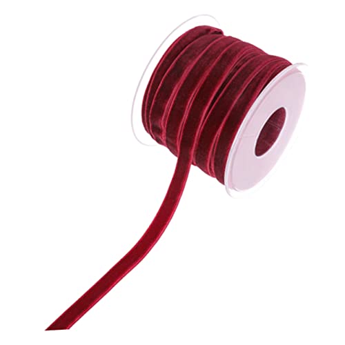 ARTIBETTER 1 Rolle Yards Flockiges Geschenkband Weinrot Dekoratives DIY Satinband für Hochzeiten Partys und Stoffbänder für Bastelarbeiten und Accessoires von Artibetter