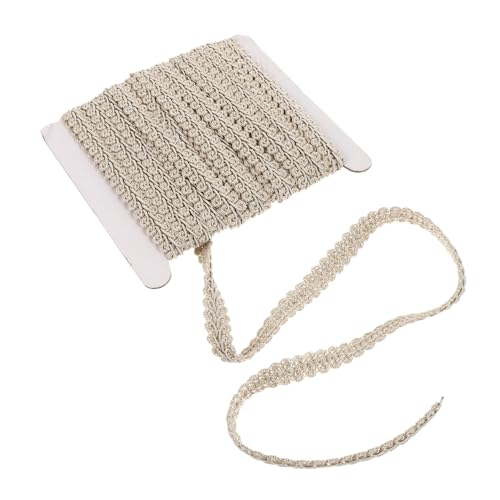 ARTIBETTER 1 Rolle wellige Spitze Gardinenband dickes Band Gimpengeflecht trimmen zerzaust Form geflochtenes Zierband Zopfband zum Nähen dekorativer Bandbesatz Nähdekoration Polyester Beige von Artibetter