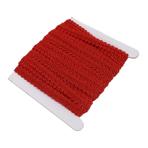ARTIBETTER 1 Rolle wellige Spitze Kurzwaren mit Fransen Stoff trimmen Welle flechten gardinen gewebter Zopfbesatz Zierband nähen gewebte Trimm zum Nähen Vorhang zum Nähen Polyester rot von Artibetter