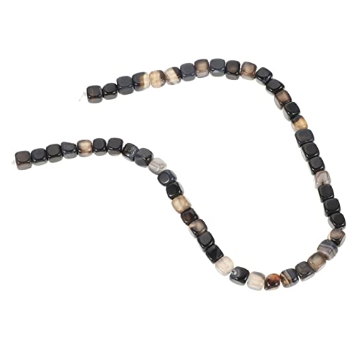 ARTIBETTER 1 Saite Farbenfrohe Achat -spärliche Perlen Würfel quadratische Perlen Edelsteinperlen Schmuck selber machen Achat Schmuck DIY-Perlen Perlen für Schmuckhersteller Schwarz von Artibetter