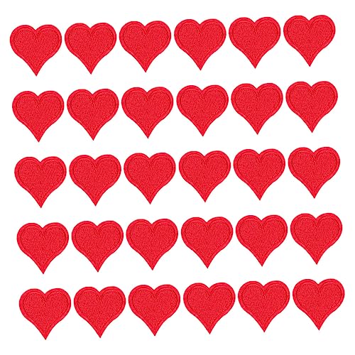 ARTIBETTER 1 Satz Aufnäher Mit Herzstickerei Stich Flicken Für Jacken Flecken Valentinstag Patches Dekoration Klamotten Zarte Gestickte Patches Patch-aufkleber Für Kleidung Stoff Rot 30 Stück von Artibetter