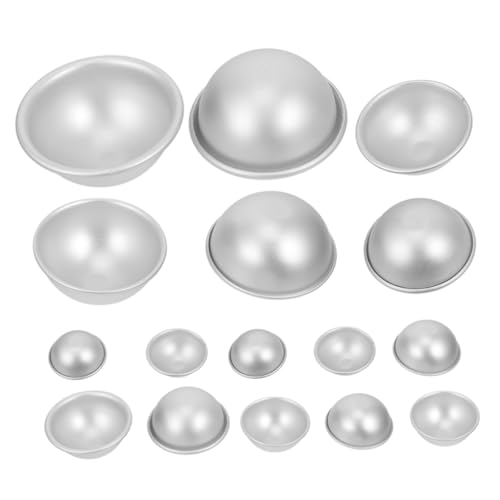ARTIBETTER 1 Satz Backform Badeformen Kugelform Runden Ball Herstellung Form Für Badesalzkugeln Kuchenform Formen Für Badekugeln Aluminiumlegierung Silver 16 Stück von Artibetter