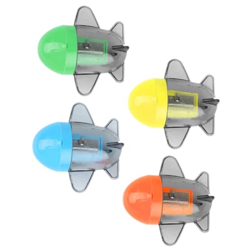 ARTIBETTER 1 Satz Bleistiftspitzer Anspitzer Klassenzimmer Bleistiftschärfer Lustig Tragbar Handbuch Klein Betrieben Flugzeug Mini Winzige Plastik Zufällige Farbe 4 Stück von Artibetter