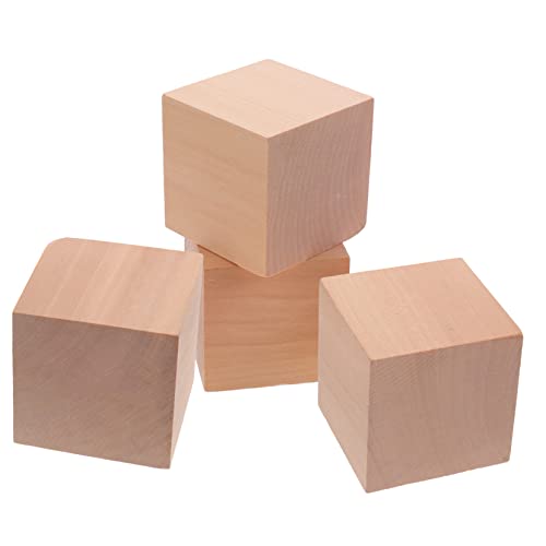 ARTIBETTER 1 Satz Blöcke Malerei Konstruktionsspielzeug Gebäude Leer Farbig Name Rohlinge Für Projekte Planke Unvollendet Holzdekoration Holzhandwerk Holzblock Holzwürfel 4 Stück von Artibetter