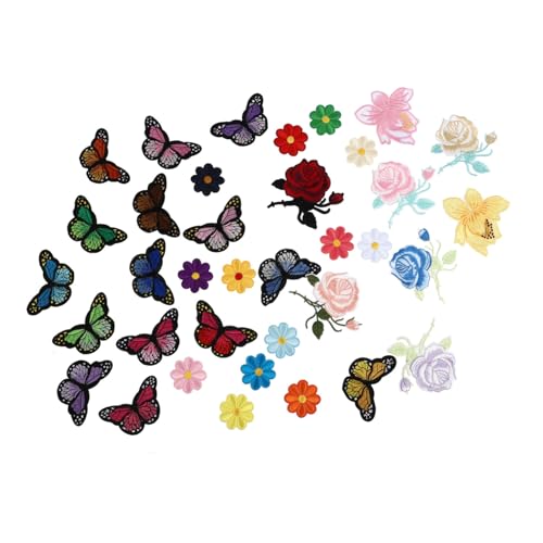ARTIBETTER 1 Satz Blüten Und Schmetterlings Patches Zum Aufbügeln Stoffaufnäher Für Kleidung Diy Projekte Und Bastelarbeiten Einfach Anzubringen Und Langlebig 36 Stück ARTIBETTER 1 Satz Blüten Und Schmetterlings Patches Zum Aufbügeln Stoffaufnäher Für Kleidung Diy Projekte Und Bastelarbeiten Einfach Anzubringen Und Langlebig 36 Stück von Artibetter