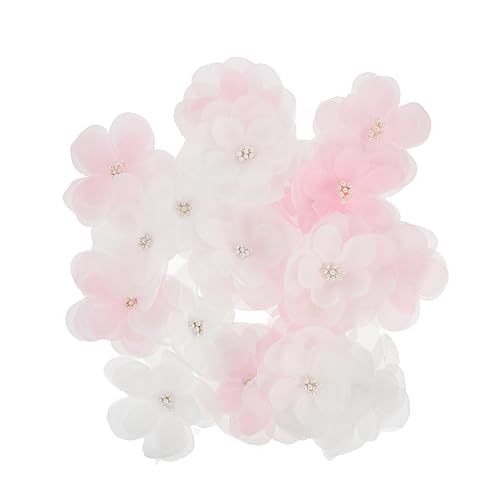 ARTIBETTER 1 Satz Blütenstickerei Patches Fünf Petal Blumen Applikationen Für Diy Nähzubehör Rosa Weiß Hochwertige Stoffaufnäher Für Kleidung Und Hüte 20 Stück von Artibetter