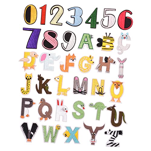 ARTIBETTER 1 Satz Buchstaben Stoff Aufkleber Groß Alphabet Chenille-buchstaben-patches Erwachsene Nähen Gestickte Aufnäher Stoffaufkleber Briefe Applikationen Stickerei Flecken 36 Stück von Artibetter