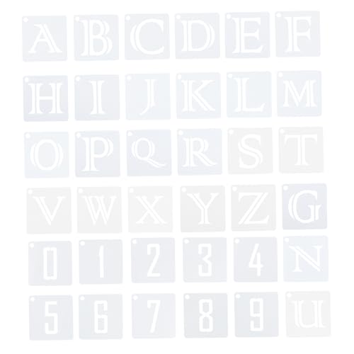 ARTIBETTER 1 Satz Buchstaben Und Zahlen Schablonen Für Diy Projekte Wiederverwendbare Malvorlagen Für Kreative Wand Und Tischdekoration Für Kunsthandwerk Und 36 Stück von Artibetter
