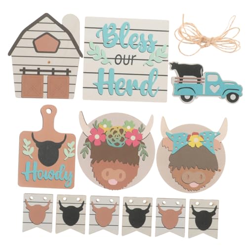 ARTIBETTER 1 Satz Cow Themen Dekorationen für Farmhouse Tiered Tray Ornamente Rustikale Holzschilder für Sommerfeiern Tischdekoration für Zuhause ARTIBETTER 1 Satz Cow Themen Dekorationen für Farmhouse Tiered Tray Ornamente Rustikale Holzschilder für Sommerfeiern Tischdekoration für Zuhause von Artibetter