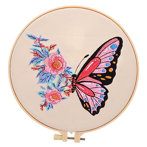 ARTIBETTER 1 Satz DIY Stickerei Set für Anfänger Komplettes Stickmaterial mit Blumenmuster Einfaches Handwerk für Projekte für Erwachsene Farbfäden und Anleitungen von Artibetter