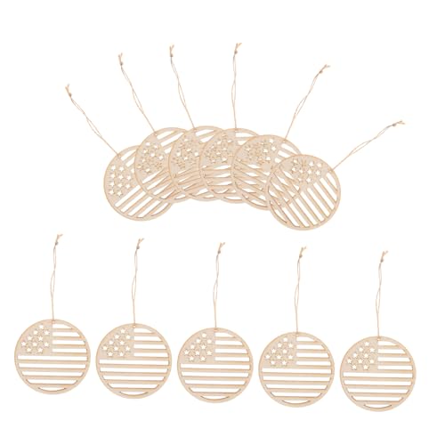 ARTIBETTER 1 Satz Dekorationen Aus Holz Dekorationen Zum Unabhängigkeitstag Verzerrungen Holzspäne Zum Unabhängigkeitstag Unfertige Holzscheiben Diy-chip Hölzern von Artibetter