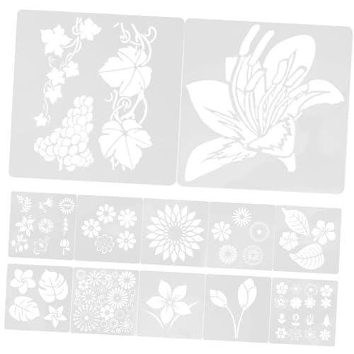 ARTIBETTER 1 Satz Diy Blumenschablonen Flexible Malvorlagen Pet für Wandgestaltung für Blumenprojekte Einfach zu Reinigen und Wiederverwendbar von Artibetter