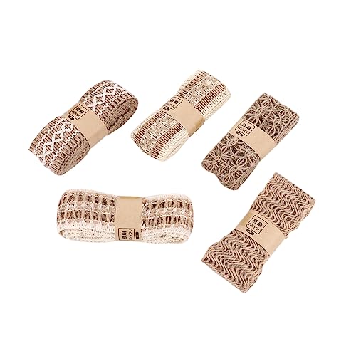 ARTIBETTER 1 Satz Diy Spitzenband Handgemachte Deko Bänder Leinen Für Bastelprojekte Hochzeitsdekorationen Und Geschenkverpackungen 5 Stück von Artibetter