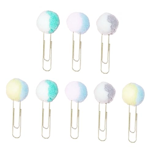 ARTIBETTER 1 Satz Doppel Farben Plüsch Ball Büroklammern Kreative Klammern für Scrapbooking Diy Lesezeichen und Bürobedarf Bunte Büroklammern für Schule und Alltag Zufällige von Artibetter