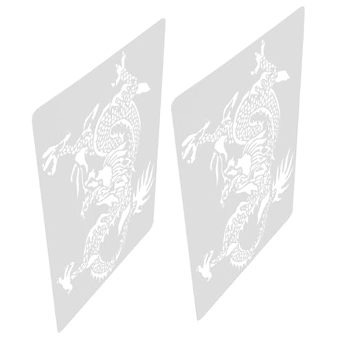 ARTIBETTER 1 Satz Drachenform-malvorlage Malschablonen Drachen-schablone Drachenschablonen Zum Malen Zeichenschablonen Für Zeichnungsvorlagen Schablonen Ziehen Pvc Weiß 2 Stück von Artibetter