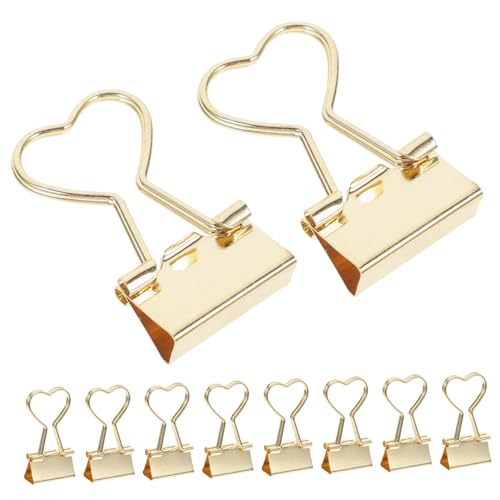 ARTIBETTER 1 Satz Elliot-ordner Led Papier Clips Bindemittel Büroklammern Sortiment An Ordnerklammern Heftklammern Mini-bindeklammern Mittlere Heftklammern Metall Golden 10 Stück von Artibetter