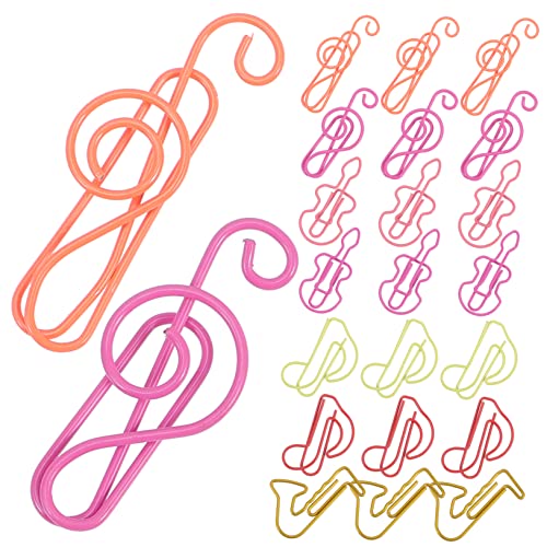 ARTIBETTER 1 Satz Farbige Büroklammern Musiknotiz Formpapierverschluss Musikclips Musiknoten-clips Sortiert Gold Studentische Büroklammer Dokumentpapierclips Metall Zufällige Farbe 60 Stück von Artibetter