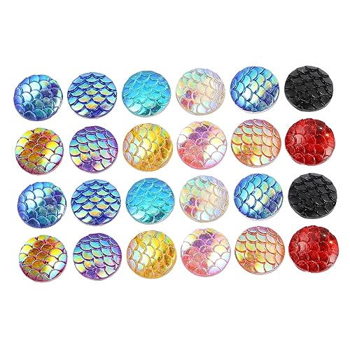 ARTIBETTER 1 Satz Flachrückseite Meerjungfrau Fischschuppen Harz Cabochons Mischfarben Resin Patches Für Diy Schmuckherstellung Und Bastelprojekte 200 Stück von Artibetter