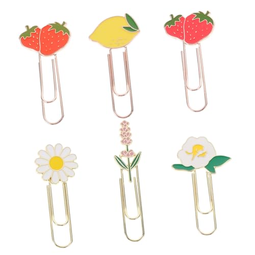 ARTIBETTER 1 Satz Fruchtpapierclip Lesezeichen Papierclips Dokumentclips Dokumentieren Lustige Süße Büroklammern Dekorative Papierklammern Heftklammern Büroklammern Büro Zinklegierung 6 Stück von Artibetter
