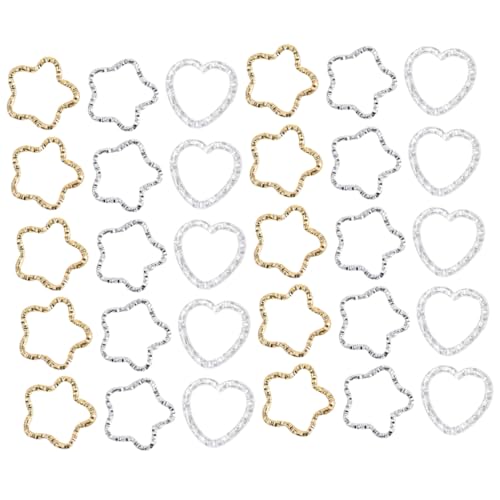 ARTIBETTER 1 Satz Fünfzackige Schmuckzubehör Herz Gold Schmuckherstellung Schöne Accessoires Schmuckherstellungsset Schmuckherstellungszubehör Biegering Schnallenringe Eisen Silber 150 Stück von Artibetter