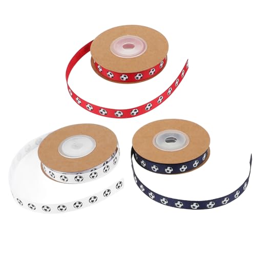 ARTIBETTER 1 Satz Fußballband Handwerk Party Verpackung Grünes Band Ripsband Dekoratives Band Paketband Diy Bastelband Geschenkschleifband Geschenkbänder Stoff 3rollen von Artibetter