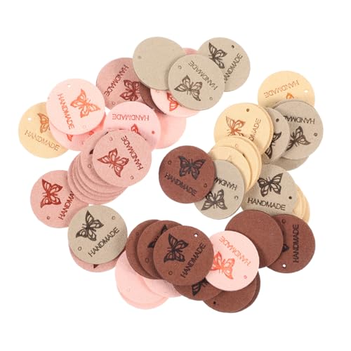 ARTIBETTER 1 Satz Handgefertigtes Etikettzubehör Name Stricken, Nähen Von Runden Etiketten Kleidungsetiketten Tuch Gemacht Personalisierte Etiketten Nähetikett Mikrofaser-leder 50 Stück von Artibetter