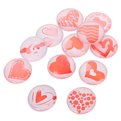 ARTIBETTER 1 Satz Herzförmige Patches Diy Schmuckmaterial Für Armbänder Und Schlüsselanhänger Runde Charms Für Bastelprojekte 12 Stück von Artibetter