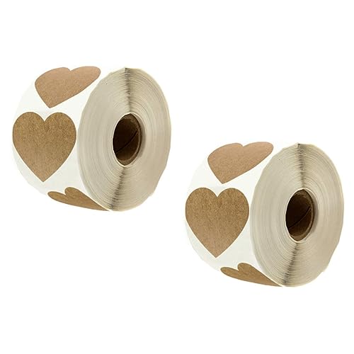 ARTIBETTER 1 Satz Herzform Kraftpapier Aufkleber für Diy Selbstklebende Etiketten für Verpackungen und Partys und Einfach zu Verwenden von Artibetter