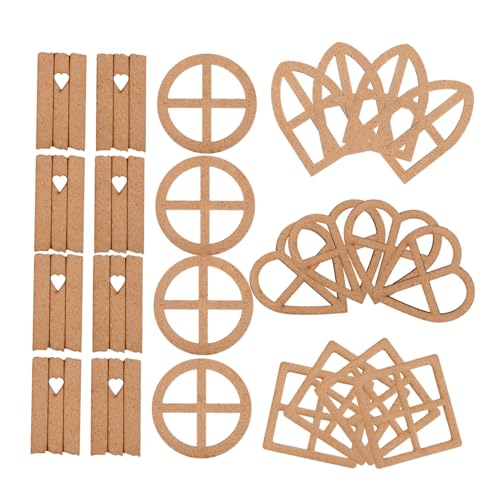 ARTIBETTER 1 Satz Hohle Holzscheibe Handwerk Diy-ornamente Leere Holzscheiben Holzausschnitte Holzscheiben Zum Basteln Diy - Diy Liefert Holzspäne Für Diy 24 Stück von Artibetter