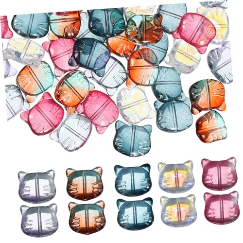 ARTIBETTER 1 Satz Katzenkopf Perlen Armband Perlen Für Diy Glasperlen Für Schmuckherstellung Handgefertigte Bastelperlen Mit Löchern Für Projekte 50 Stück von Artibetter