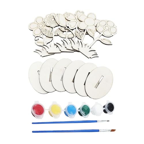 ARTIBETTER 1 Satz Kleine Blumenornamente Blumendekor Frühling Dekoration Stand Drinnen Party Herstellung Hängend Kreativ Ostern Handwerk Malenspielzeug Für Hölzern Khaki von Artibetter