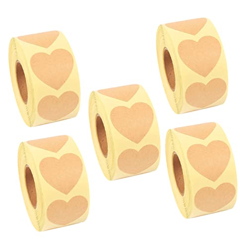 ARTIBETTER 1 Satz Kraftpapier Aufkleber Selbstklebende Diy Sticker Für Basteln Und Partys Natürliche Braune Etiketten Für Scrapbooking Und Verpackungen 5rollen von Artibetter