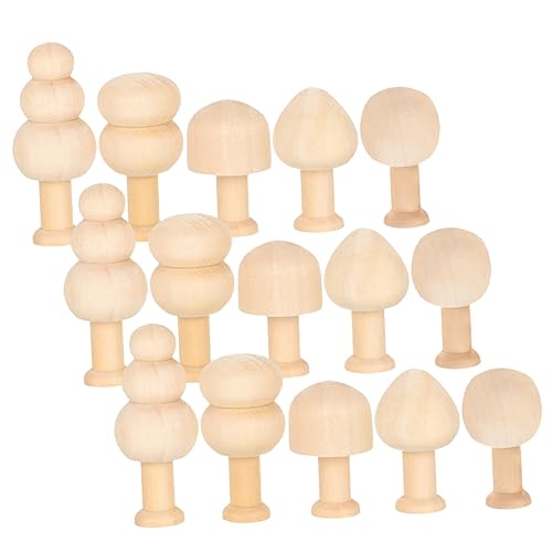 ARTIBETTER 1 Satz Kreativ Christbaumschmuck Mini-weihnachtsbaum Mit Ornamenten Grün Miniatur Bastelsets+für+ Bastel Set Für Christbaumdeko Diy Liefert Graffiti-holzbäume 15 Stück von Artibetter