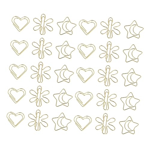 ARTIBETTER 1 Satz Kreative Büroklammern Dekorative Metallklammern Gold Für Dokumente Diy Projekte Notizen Und Vielseitige Bürobedarf Accessoires 30 Stück ARTIBETTER 1 Satz Kreative Büroklammern Dekorative Metallklammern Gold Für Dokumente Diy Projekte Notizen Und Vielseitige Bürobedarf Accessoires 30 Stück von Artibetter