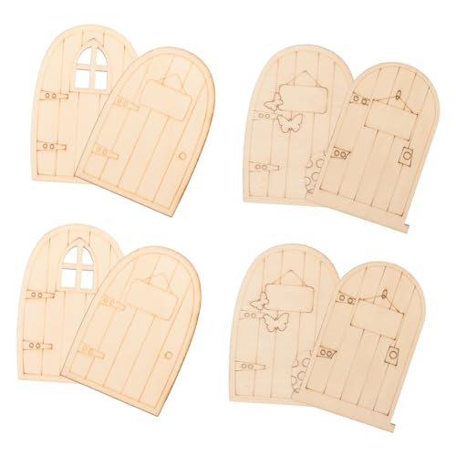 ARTIBETTER 1 Satz Kreative Holztür Unvollendet Dekorationen Handwerkliches Willkommen Schmucklos Und Holztür Selber Machen Leeres Ausmalen Türdekoration Basteln Beige 8 Stück von Artibetter