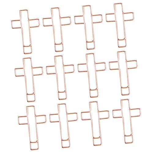 ARTIBETTER 1 Satz Kreuzclip Kreuzen Geformt Formt Büroklammern Kreuzbüroklammern Für Die Bibel Büroklammer-lesezeichen Bibel Büroklammern Kreuz Büroklammern Clips Klein Metall Golden 12 Stück von Artibetter