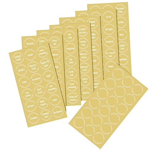 ARTIBETTER 1 Satz Küchengewürze Etiketten Set Selbstklebende Labels Für Gewürzgläser Und Zutaten Transparent Wasserfest Abnehmbar Praktische Beschriftungen Für Alltag 8blätter von Artibetter