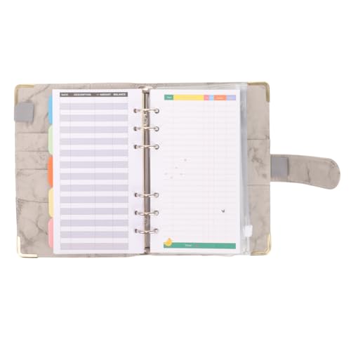 ARTIBETTER 1 Satz Marmorhandbuch Bindemittel Bargeldsparender Ordner Geldordner-organizer Für Bargeld Geld Sparen Veranstalter Sparbuch-organizer Für Bargeld Notizbuch Zur Geldplanung Grau Pu von Artibetter