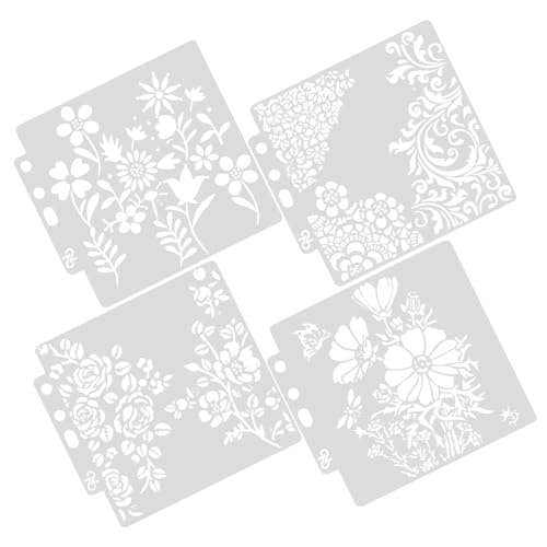 ARTIBETTER 1 Satz Schablone Aushöhlen Malschablone Schminkschablonen Schablonen Für Bodenfliesen Buchstabenschablonen Des Alphabets Blumenzeichnungsvorlagen Das Haustier Weiß 4 Stück von Artibetter