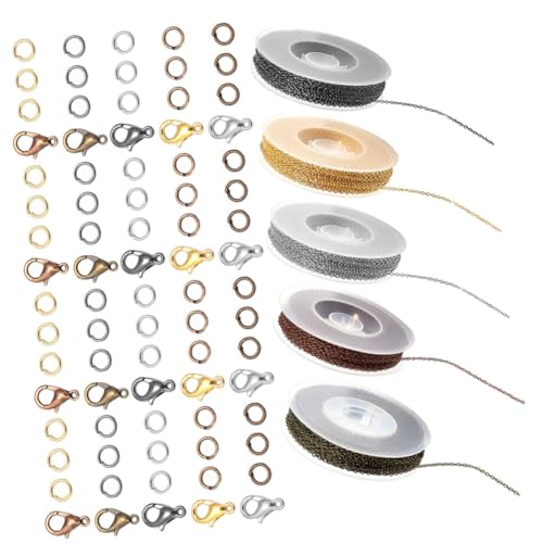 ARTIBETTER 1 Satz Schmuck Basteln Ketten mit Karabinerverschlüssen und Biegeringen Kette Karabiner Ringe Farben Antik Antik Rotbraun DIY Zubehör für Armbänder von Artibetter