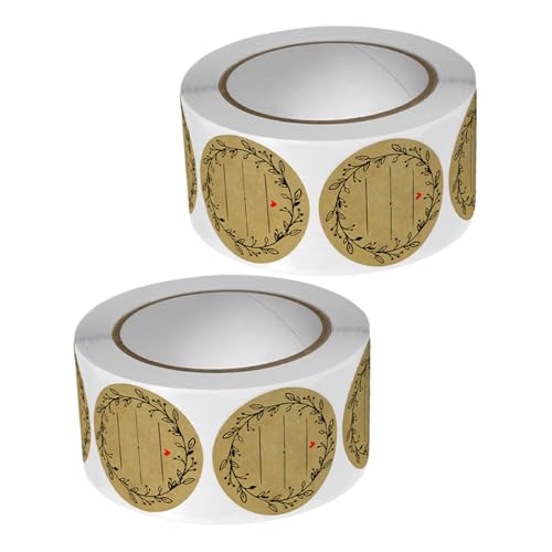 ARTIBETTER 1 Satz Selbstklebende Etikettenaufkleber Verpackungsaufkleber Entfernbare Etiketten Name Klebstoff Geschenksiegelaufkleber Geschenkzubehör Kraftpapier Khaki 2rollen von Artibetter