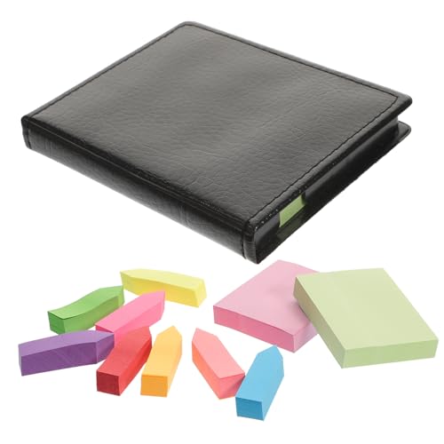 ARTIBETTER 1 Satz Selbstklebendes Notizblock mit PU Box Multifunktionale Haftnotizen für Büro Schule Zuhause Teiliges Schwarz Planen und Notieren von Artibetter
