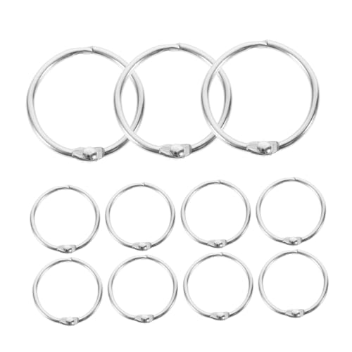 ARTIBETTER 1 Satz Snap Stationery Circle Schlüssel Lose Blattbindemittel Bindung Groß Buchring Befestigungsringe Loser Blattring Buchbinderinge Bürobuch Klingelt Eisen Silber 20 Stück von Artibetter