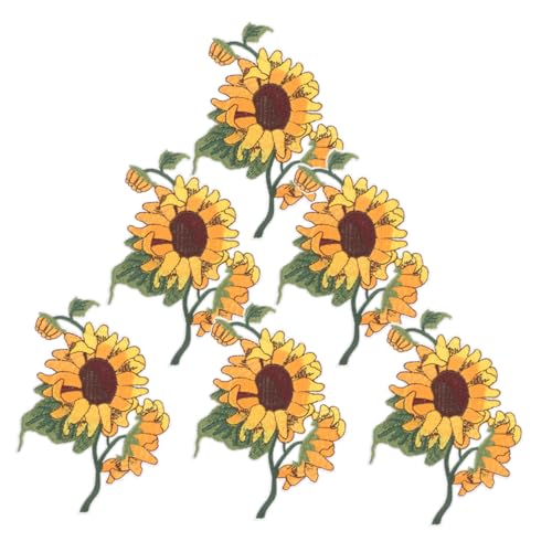 ARTIBETTER 1 Satz Sonnenblumen Tuch Aufkleber Patch Kleidungsflicken Bestickte Aufnäher Mit Sonnenblumen Für Dekorativ Nähen Flecken Blumenapplikationen Vlies Yellow 6 Stück von Artibetter