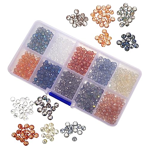 ARTIBETTER 1 Schachtel Diy Glasperlen Runde Facettierte Glasperlen für Armbänder und Schmuckgestaltung mit Bunten Spacer Beads für Kreative Bastelprojekte von Artibetter
