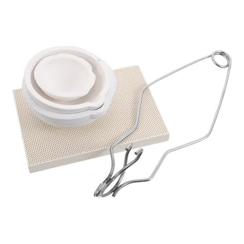 ARTIBETTER 1 Set Schmelztiegelschale, Keramikschalen-set, Wabenlötplatte Und Zangengriff Zum Schmelzen Von Metallarbeiten von Artibetter