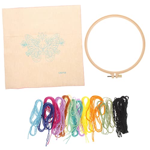 ARTIBETTER 1 Set Schmetterlings Blumen Sticktasche Sticksets Kreuzstich Sets DIY Stickset Handarbeitsbedarf Sticksets Für Anfänger Stickartikel Handarbeitsset Aus Polyester von Artibetter