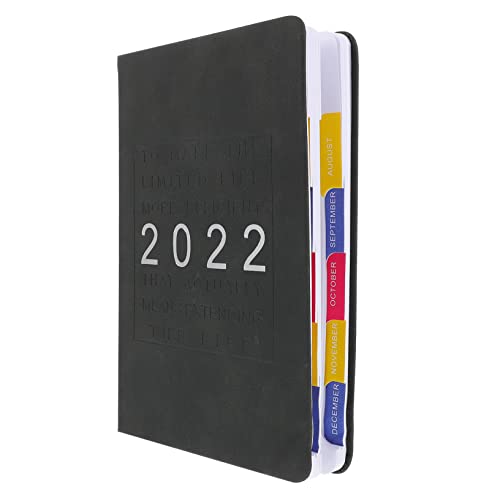ARTIBETTER 1 Stück Agenda-Buch Tagesplaner 2022 Terminkalender 2022 täglich Kalenderplaner Planerbuch 2022 Planung notizbuch Zeitplan-Notizblöcke studentische Notizblöcke Papier Schwarz von Artibetter