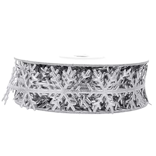 ARTIBETTER 1 Stück Schneeflockenband Diy Geschenkbänder für Weihnachten Hochzeiten Bastelprojekte und Dekorationen Verpackungsband Gold und Silber von Artibetter