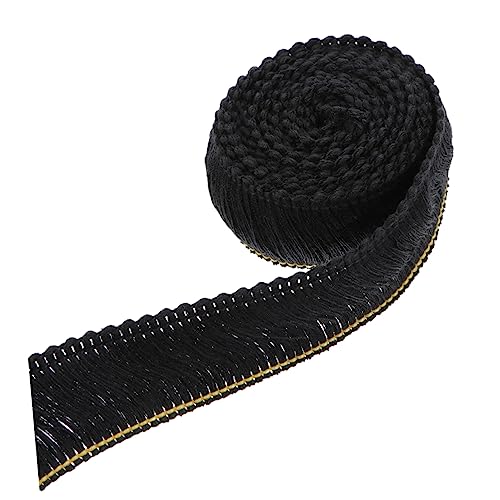 ARTIBETTER 1 Stück Schwarze Quastenspitze Bastelspitzenband Stoffspitze gerüschter Spitzenbesatz Blumen- für Stoffbesätze mit Quasten Nähbesatz, Verzierung, Spitzenband Polyestergarn von Artibetter